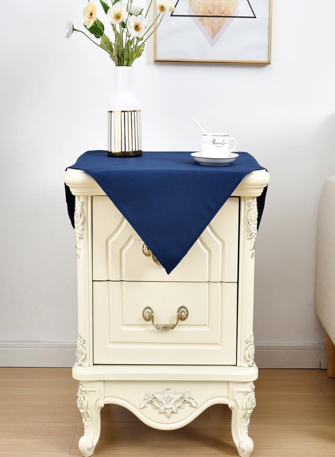 Nacuci Small Square Tablecloth 24x24 Inch Washable Polyester Side Table Cloth Solid Navy Heavy Duty End Table Cover for Dining Home Party - Image 3